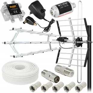 ANTENA TV DVB-T2 MUX COMBO 200km ZESTAW 3TV +100m - Anteny TV - miniaturka - grafika 1