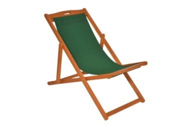 Leżak Drewniany plażowy na Taras na plażę z drewna eukaliptusa zieleń