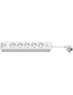 Goobay 41265 rozgałęziacz 1,5 m 5 Gniazdo(a) sieciowe Wewnątrz Biały, Listwa zasilająca - Przedłużacze i rozgałęźniki - miniaturka - grafika 2