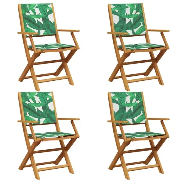Zielone składane krzesło ogrodowe z drewna akacjowego 54 x 58 x 91 cm