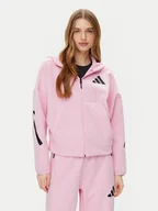Bluzy damskie - adidas Bluza Z.N.E. JC5393 Różowy Loose Fit - miniaturka - grafika 1