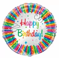 Urodziny dziecka - Balon foliowy urodzinowy Rainbow Birthday - 47 cm - miniaturka - grafika 1