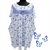 Bielizna nocna - KOSZULA NOCNA BAWEŁNA 100% MOTYLKI prezent krótki rękaw 52 54 7XL 8XL - miniaturka - grafika 1