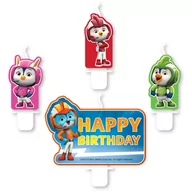 Urodziny dla dorosłych - Amscan Świeczka na tort "Top Wing Happy Birthday" 4 szt 9904879 - miniaturka - grafika 1