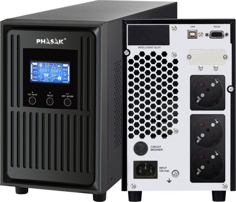 Zasilacz awaryjny UPS Interaktywny Phasak PH 8020 1800 W
