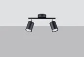 Lampy sufitowe - Czarny plafon na 2 źródła światła, spoty SL.1127 z serii LEMMI - miniaturka - grafika 1