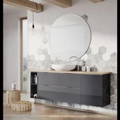 Szafki łazienkowe - Elita Look komoda 40 2S antracyt połysk 167729 5907546864385 - miniaturka - grafika 1