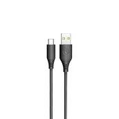 Kable USB - Tellur Silicone Usb To Type-C Cable, 3A, 1M, Black - miniaturka - grafika 1
