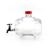 Domowy wyrób alkoholu - Beczka szklana z kranikiem ozdobna 500 ml 9510 - miniaturka - grafika 1