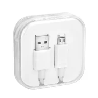Kable USB - OEM Kabel Micro USB biały BOX - miniaturka - grafika 1