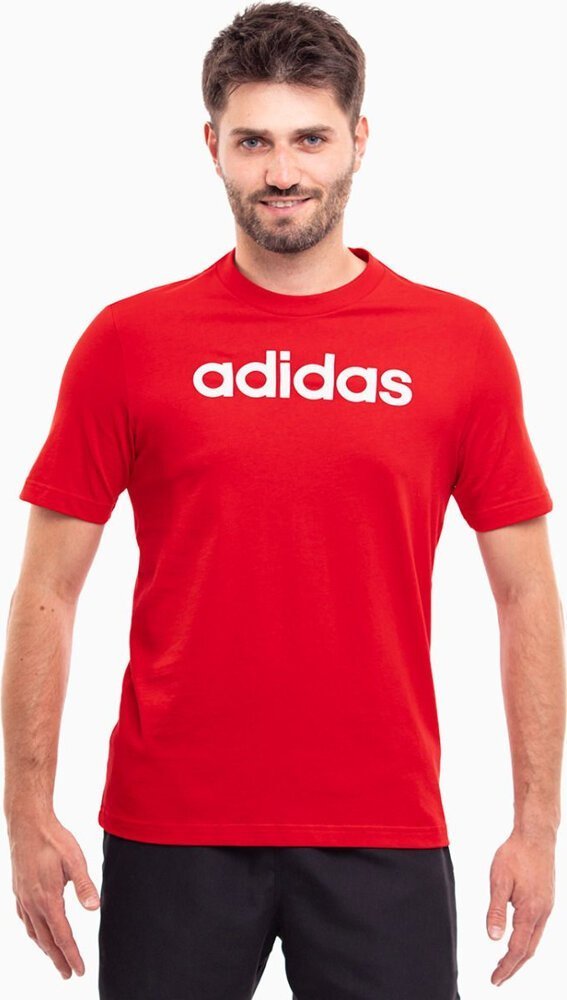 Adidas Koszulka męska adidas Essentials Single Jersey Linear Embroidered Logo czerwona IC9278 L