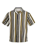Koszule męskie - JACK & JONES Męska koszula JPRBLATROPIC Resort S/S Relax SN, Celadon Green/Stripes:Relax Fit, L, Zielony (Celadon Green) / Stripes:Relax Fit, L - miniaturka - grafika 1