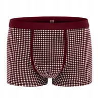 Majtki męskie - Bokserki męskie bawełniane wygodne CLASSIC bordowe w kratkę M Pako Jeans - miniaturka - grafika 1