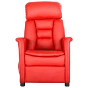 Fotele - vidaXL Rozkładany fotel masujący czerwony sztuczna skóra 329683 - miniaturka - grafika 1