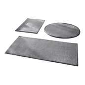 Dywaniki łazienkowe - Szare dywaniki łazienkowe zestaw 3 szt. 50x90 cm – Mila Home - miniaturka - grafika 1