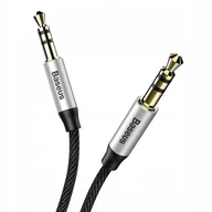 Kable USB - KABEL USB Baseus Aux Przewód Audio Do Auta 100cm MINI JACK 3.5mm SREBRNY - miniaturka - grafika 1