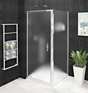 Ścianki i drzwi prysznicowe - GELCO Kabina prysznicowa prostokątna narożna SIGMA SIMPLY 1-skrzydłowa 80x90x190 drzwi uchylne chrom szkło matowe BRICK uniwersalna z powłoką Coated Glass GS3888GS4390 - miniaturka - grafika 1