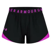 Spodenki damskie - Under Armour Tech Play Up Szorty - Czarny / / Super Różowy - XL - miniaturka - grafika 1