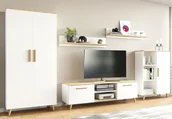 Inne meble do salonu - Zestaw mebli do salonu z szafą biały + dąb artisan P0-S84 - miniaturka - grafika 1