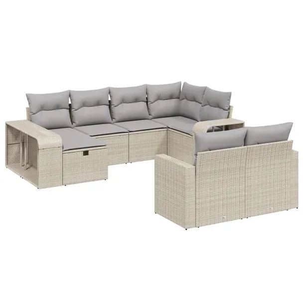 Zestaw mebli ogrodowych modułowych beżowy rattan PE 55 x 62 x 69 cm