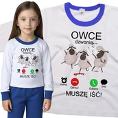Piżamy dla dziewczynek - Piżama dziecięca Muszę Iść Owce Dzwonią 110/116 - VoloDonum - miniaturka - grafika 1