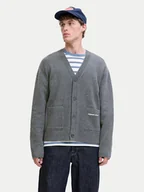 Swetry męskie - Jack&Jones Kardigan Norrebro 12282732 Szary Loose Fit - miniaturka - grafika 1