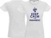 Odzież robocza - Promostars LPP - Koszulka damska KEEP CALM I AM PARAMEDIC biała - miniaturka - grafika 1