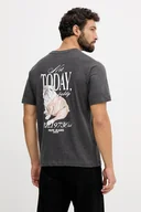 Koszulki męskie - Pepe Jeans t-shirt bawełniany męski kolor szary z nadrukiem PM5010090 - miniaturka - grafika 1