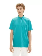 Koszulki męskie - TOM TAILOR Denim Męska koszulka polo 1036402, 31044-Deep Turquoise, XXL, 31044 – głęboki turkus, XXL - miniaturka - grafika 1