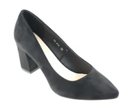 Półbuty damskie - Półbuty damskie Sergio Leone PB414 czarny zamsz - miniaturka - grafika 1