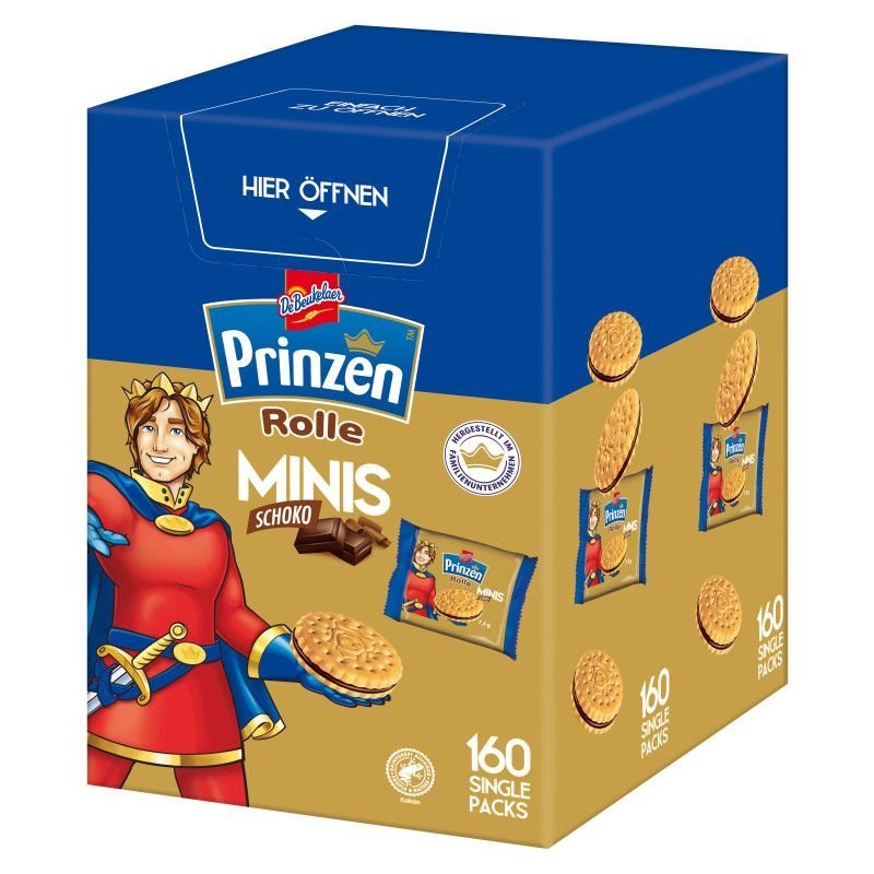 PRINZEN Rolle minis Schoko De Beukelaer 160 sztuk - 1,2kg Gastro