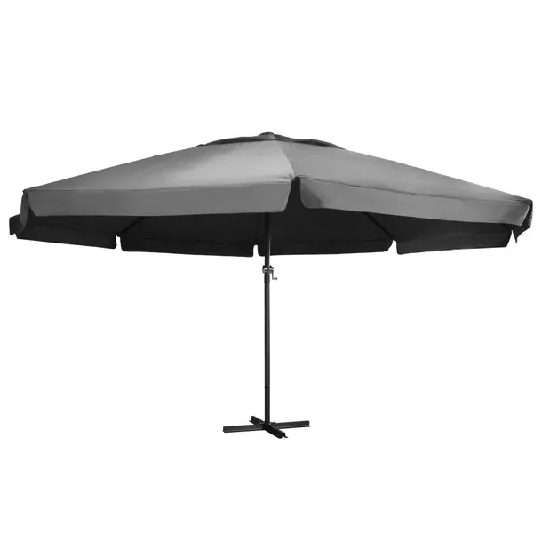 Parasol ogrodowy UV z mechanizmem korbowym, antracytowy, 600x330 cm, podsta