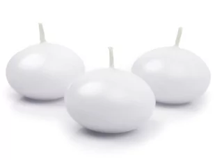 PartyDeco Świeczka "Dysk pływający", biała, 50 mm SDMAT50-008-OP/1 - Urodziny dla dorosłych - miniaturka - grafika 1