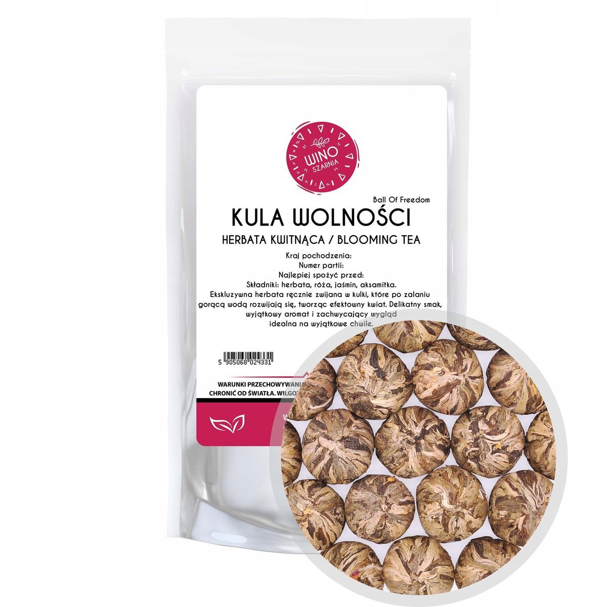 Herbata kwitnąca zielona Kula Wolności - Ball Of Freedom - 100g 33.00