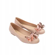 Baleriny - Melissa Doll XIX Ad Beige Baleriny Damskie Z Motylkami Beżowe 40 - miniaturka - grafika 1