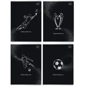 Zeszyty szkolne - 4X Zeszyt A5, 60 Kartek, Kratka, Metalic Football Black, Chłopięce, Interdruk - miniaturka - grafika 1