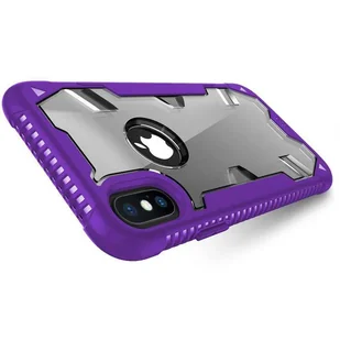 Zizo Proton Case Pancerne etui iPhone X ze szkłem 9H na ekran (Purple/Trans Clear) - Etui i futerały do telefonów - miniaturka - grafika 4