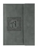 Planery - NOTES KSIĄŻKOWY ZAPINANY A5 NUBU PERSONALIZOWANY INICJAŁ SECESJA ZŁOTY BLOK - miniaturka - grafika 1