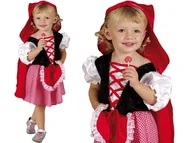 Stroje karnawałowe - STRÓJ KARNAWAŁOWY Czerwony Kapturek Sukienka z Fartuszkiem 92-104 cm XS - miniaturka - grafika 1