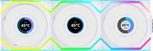 Wentylator Lian Li UNI FAN SL Wireless LCD 120 3-pack biały 12SLLCD1W3W 12SLLCD1W3W - Wentylatory komputerowe - miniaturka - grafika 1