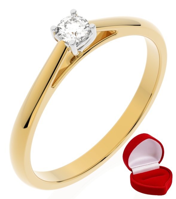 ZŁOTY PIERŚCIONEK ZARĘCZYNOWY 585 14k SZAFIR 0,09 ct + PUDEŁKO R7