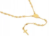 Naszyjniki - Naszyjnik różaniec złoty próba 585 14k waga 4.95g dla kobiety na prezent - miniaturka - grafika 1