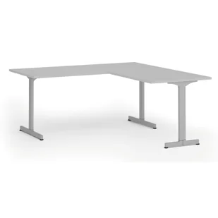 Biurko PRIMO BETA L, 1800 x 1800 mm, podstawa szara, szary - Biurka - miniaturka - grafika 1