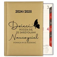 Notesy i bloczki - KALENDARZ DLA NAUCZYCIELA A5 DZIENNY 2024/2025 ZŁOTY PREZENT Z CYTATEM WZ - miniaturka - grafika 1