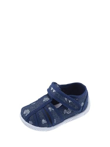 Chicco Praktyczne kapcie z rzepem, wygodne, lekkie, elastyczne i oddychające, kapcie domowe i przedszkole unisex dla dzieci i młodzieży, Niebieski 4, 18 EU