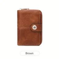 Portfele - TEMU Portfel MIYIN z Blokadą RFID i Zamkiem, Styl Vintage, Bifold z Wieloma Przegrodami na Karty i Kieszonką na Monety - Czarny, Turkusowy, Brązowy, - miniaturka - grafika 1