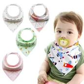 Śliniaki i fartuszki - Chusta / śliniak dla dziecka- 4 sztuki, wzór 6 - miniaturka - grafika 1