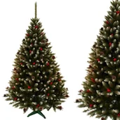 Choinki - Choinka sztuczna oszroniona z białymi końcówkami z jarzębiną 180 cm - miniaturka - grafika 1