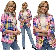 Marynarki i żakiety damskie - MARYNARKA ŻAKIET damski kolorowa narzutka M/38 - miniaturka - grafika 1