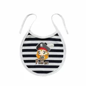 Śliniaki i fartuszki - Śliniak dziewczęcy BAWEŁNIANY w paski biały wiązany Captain Mike - miniaturka - grafika 1